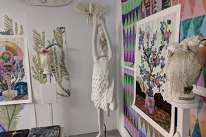 Saya Woolfalk, 'Thinking Collections: Open Studios | Artists at EFA,' Artist Studio, The Elizabeth Foundation for the Arts, Midtown, New York (20 October 2018). Courtesy Asia Contemporary Art Week. Photo: Li Fong.